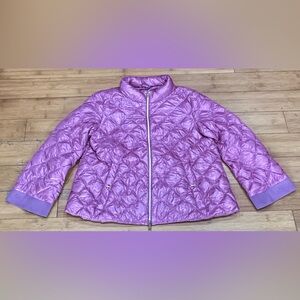 Herno Diamond Quilted Lightweight Puffer Jacket Women’s Size 40 Lilac Purple